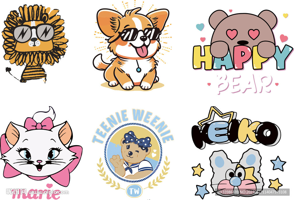 男女童卡通图案