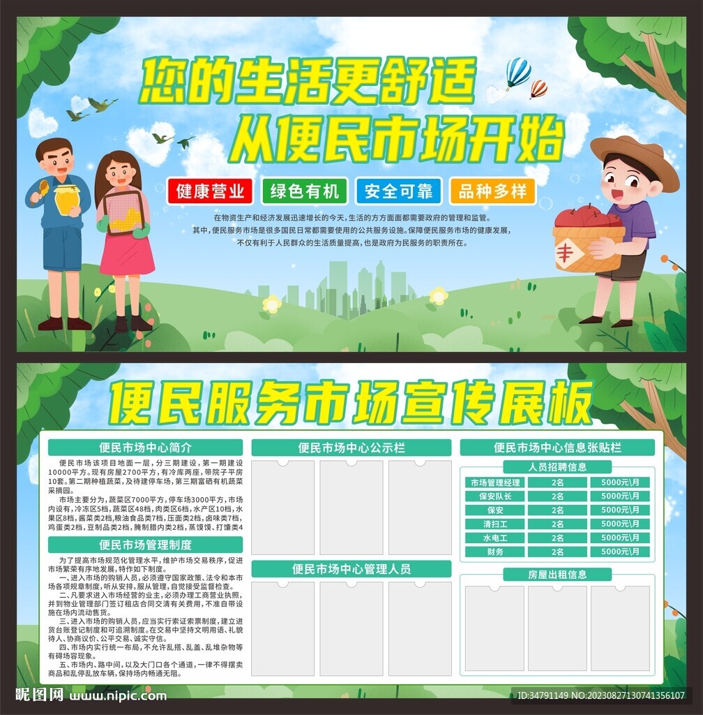 便民市场展板