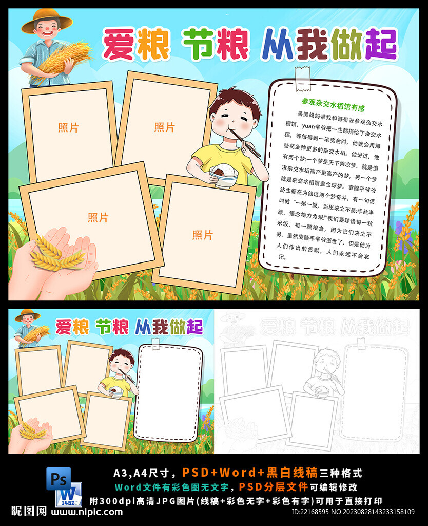 光盘行动节约粮食拒绝浪费水稻