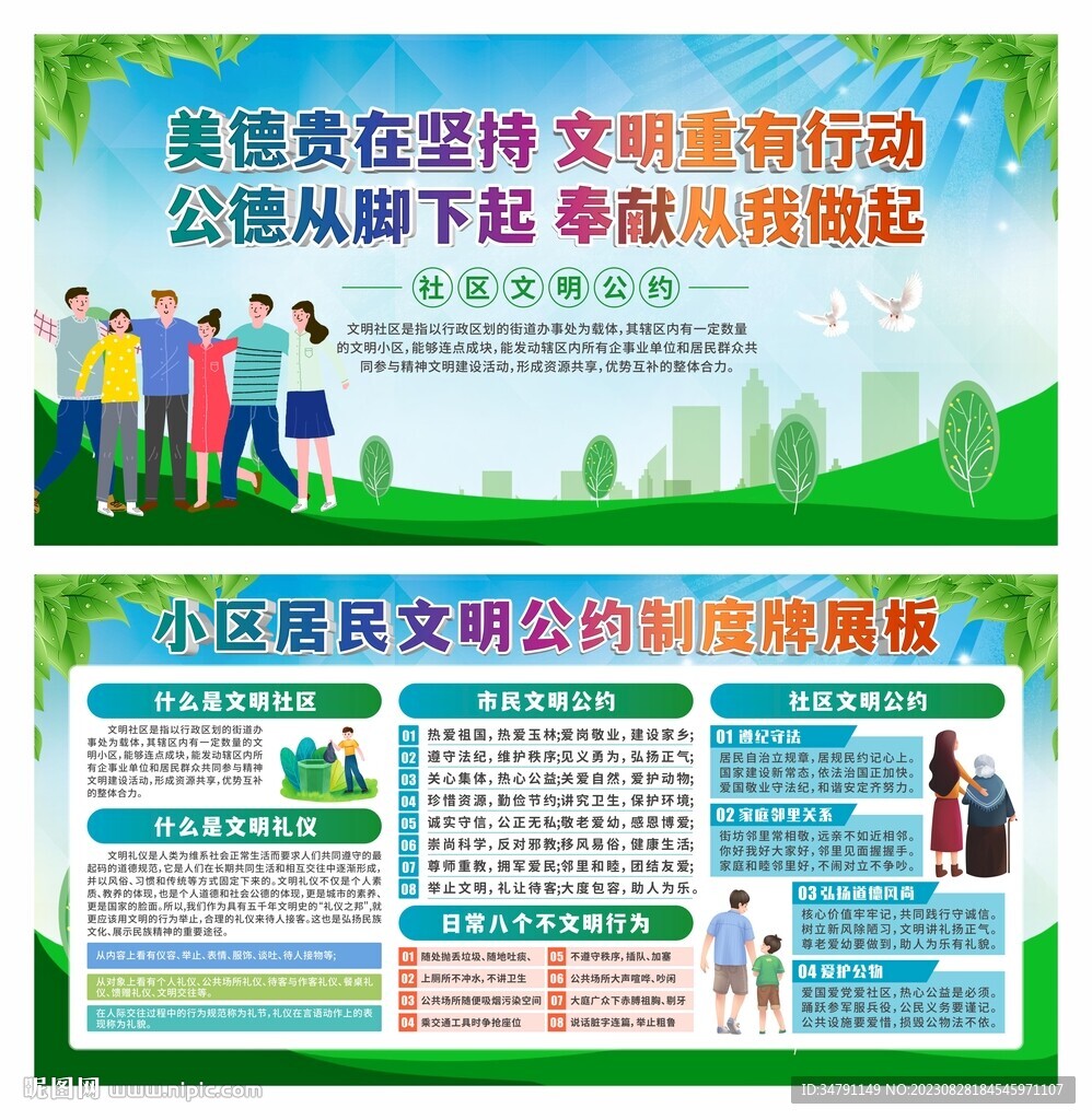 小区文明公约展板