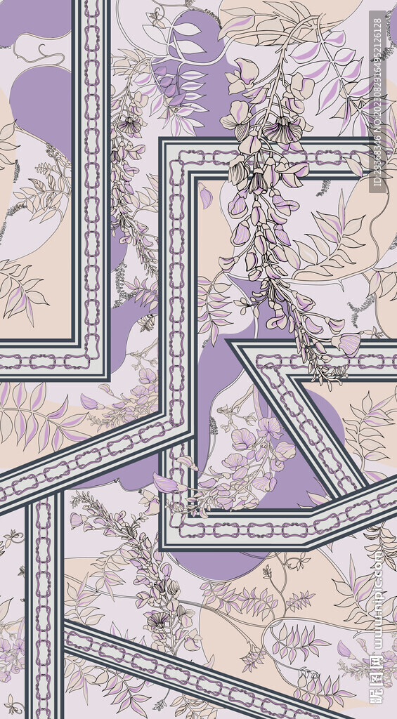 几何链条植物花