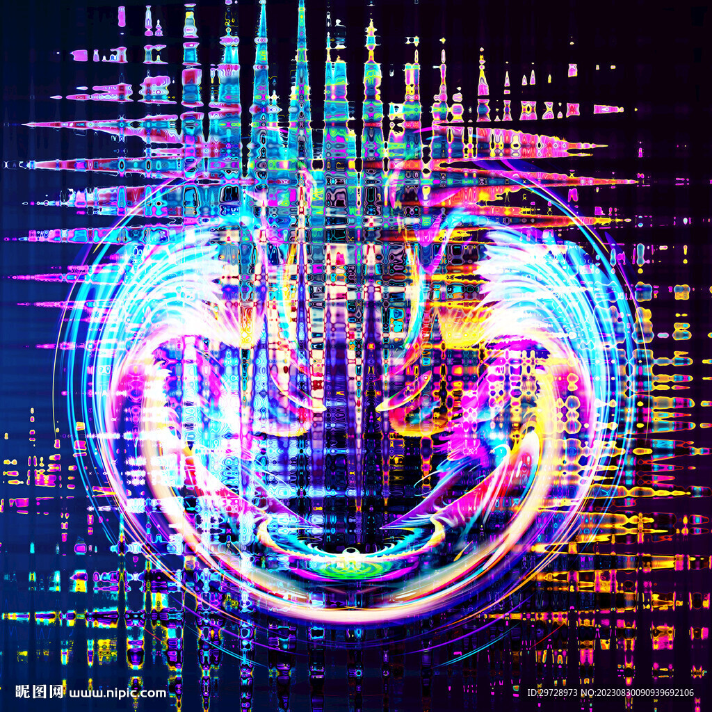 梦幻炫酷酒吧酒店背景壁画装饰