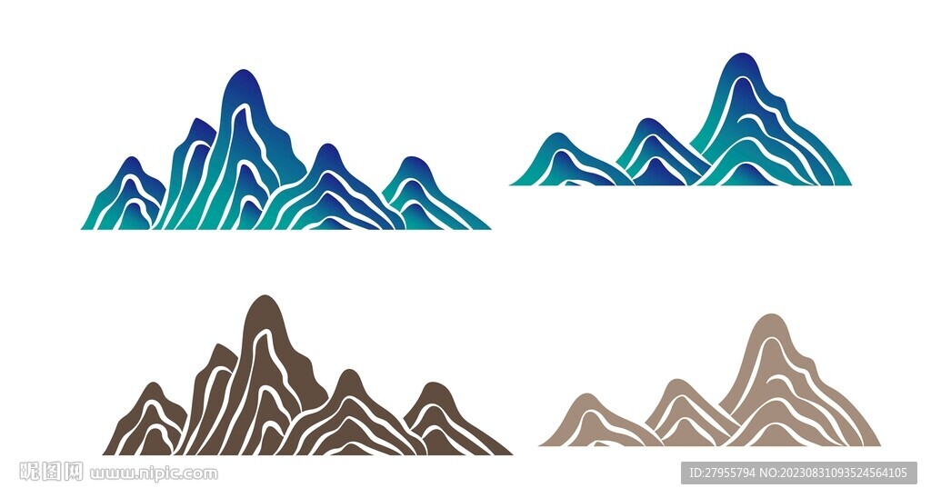 山矢量绘画图案