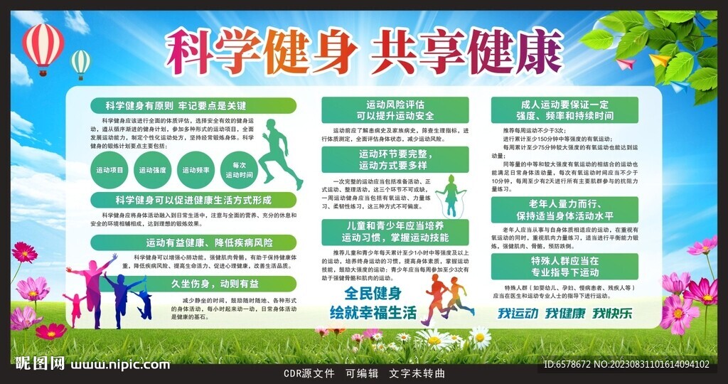 科学健身宣传栏