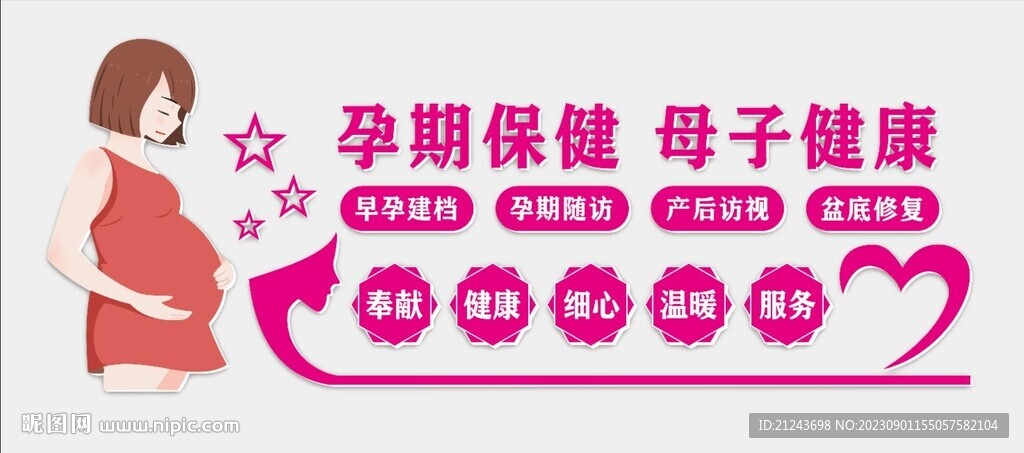 孕期保健文化墙