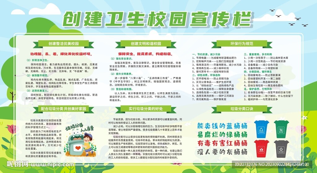 创建卫生校园宣传栏展板