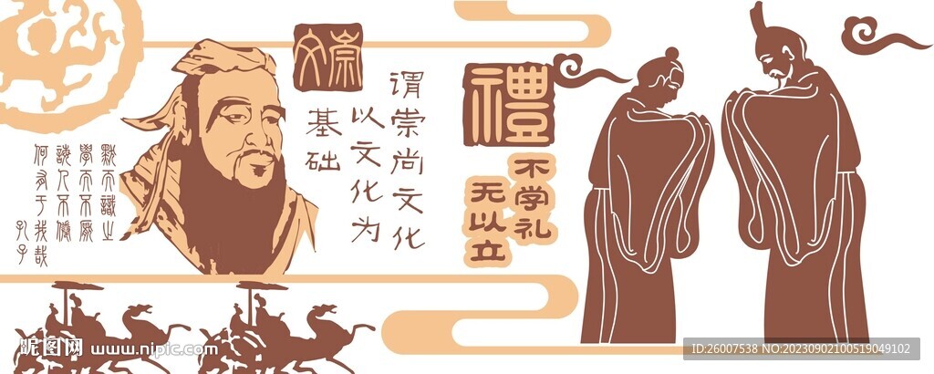 孔子礼仪矢量图