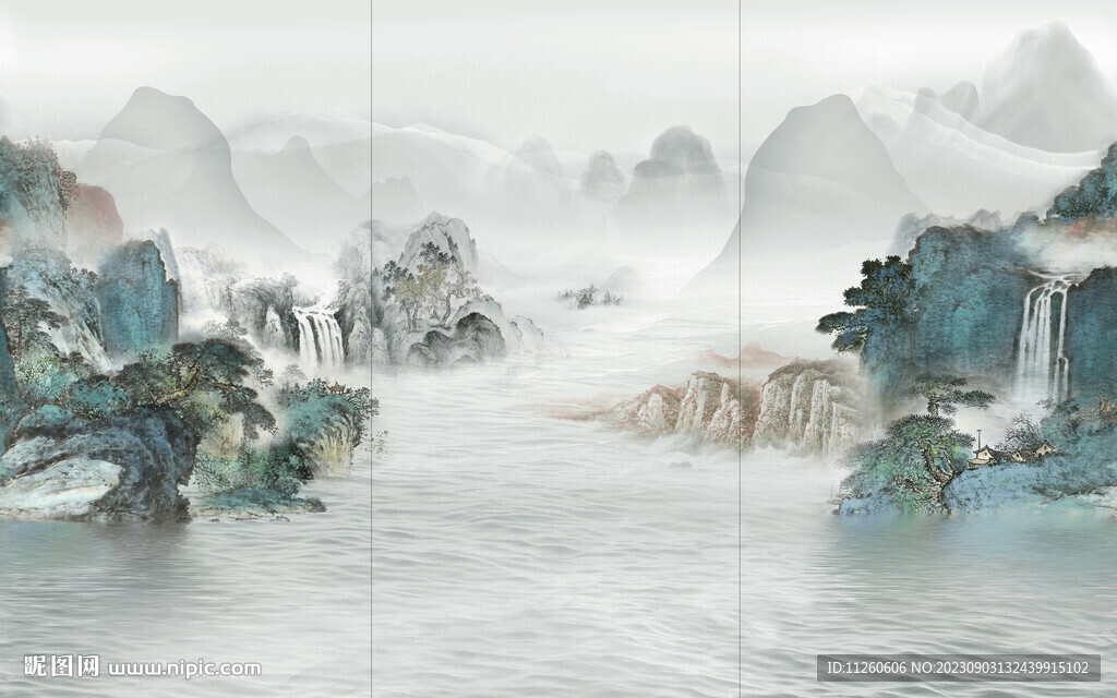 新中式影壁墙画