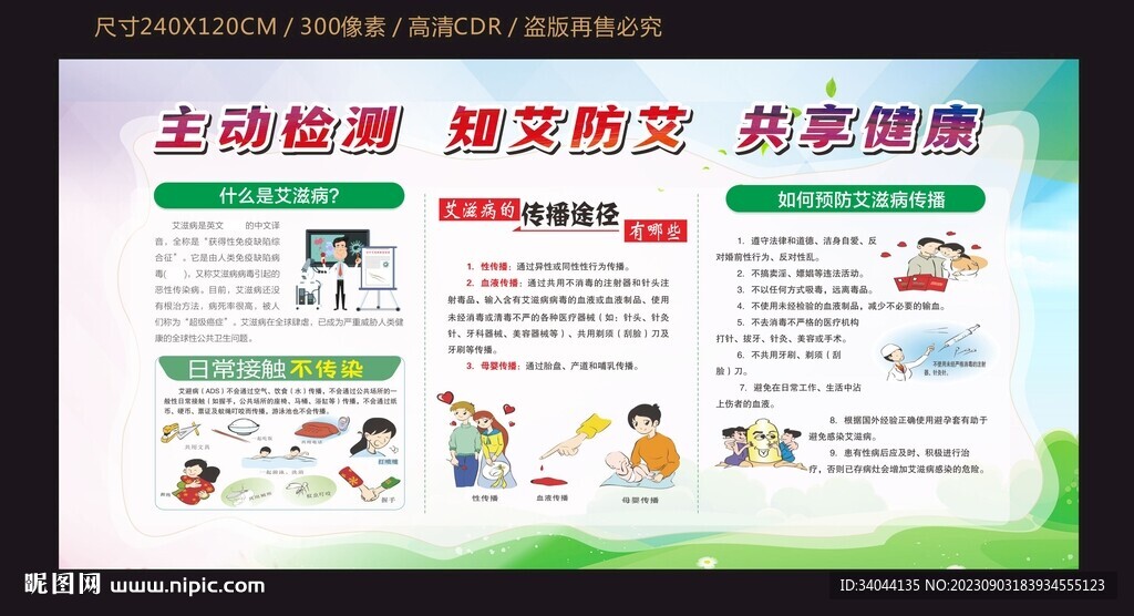 预防艾滋病知识宣传栏