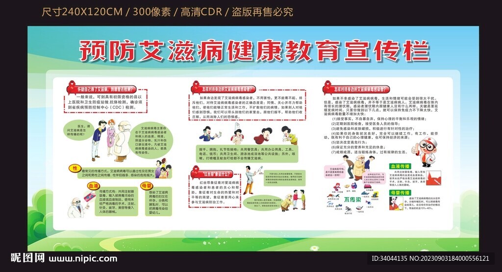 预防艾滋病宣传栏