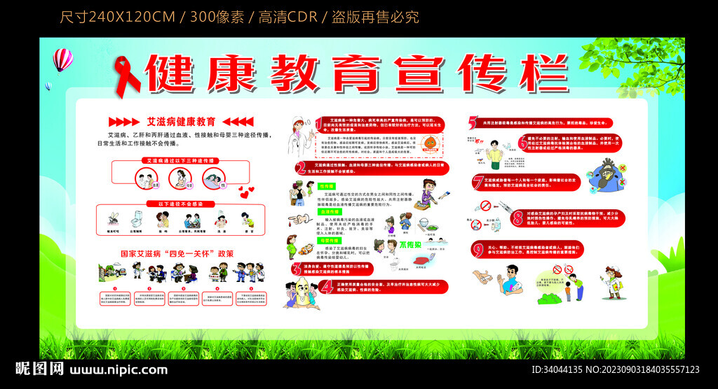 艾滋病健康教育宣传栏