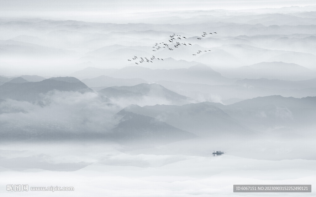 意境山水画电视背景