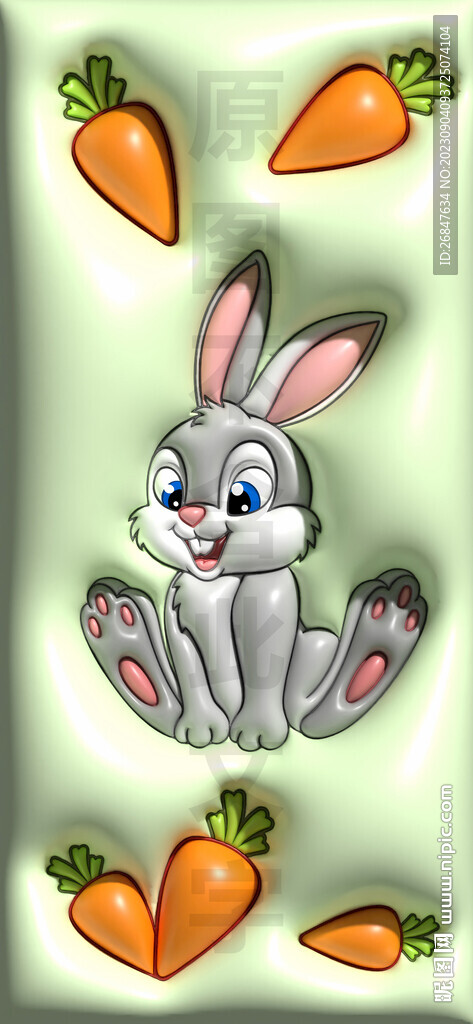 膨胀风3D兔子手机壁纸