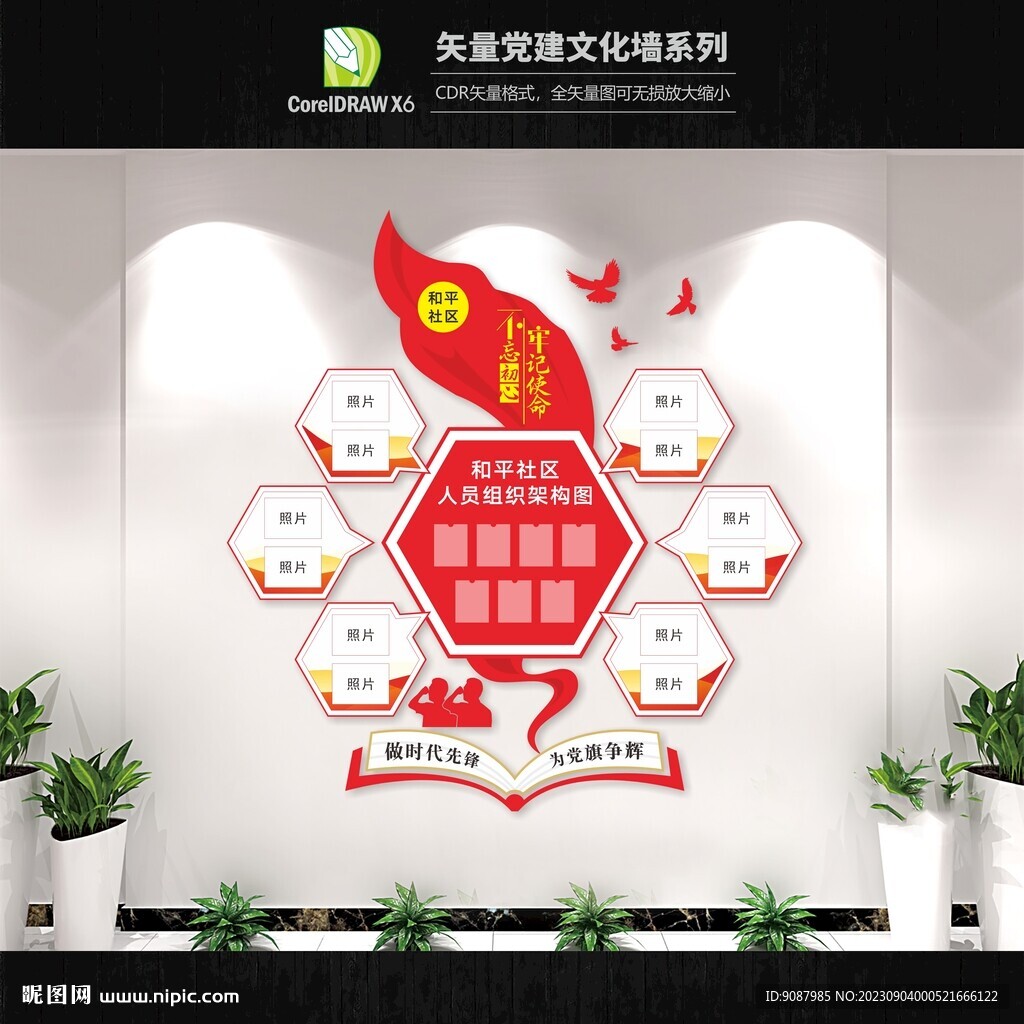 党建竖版照片墙