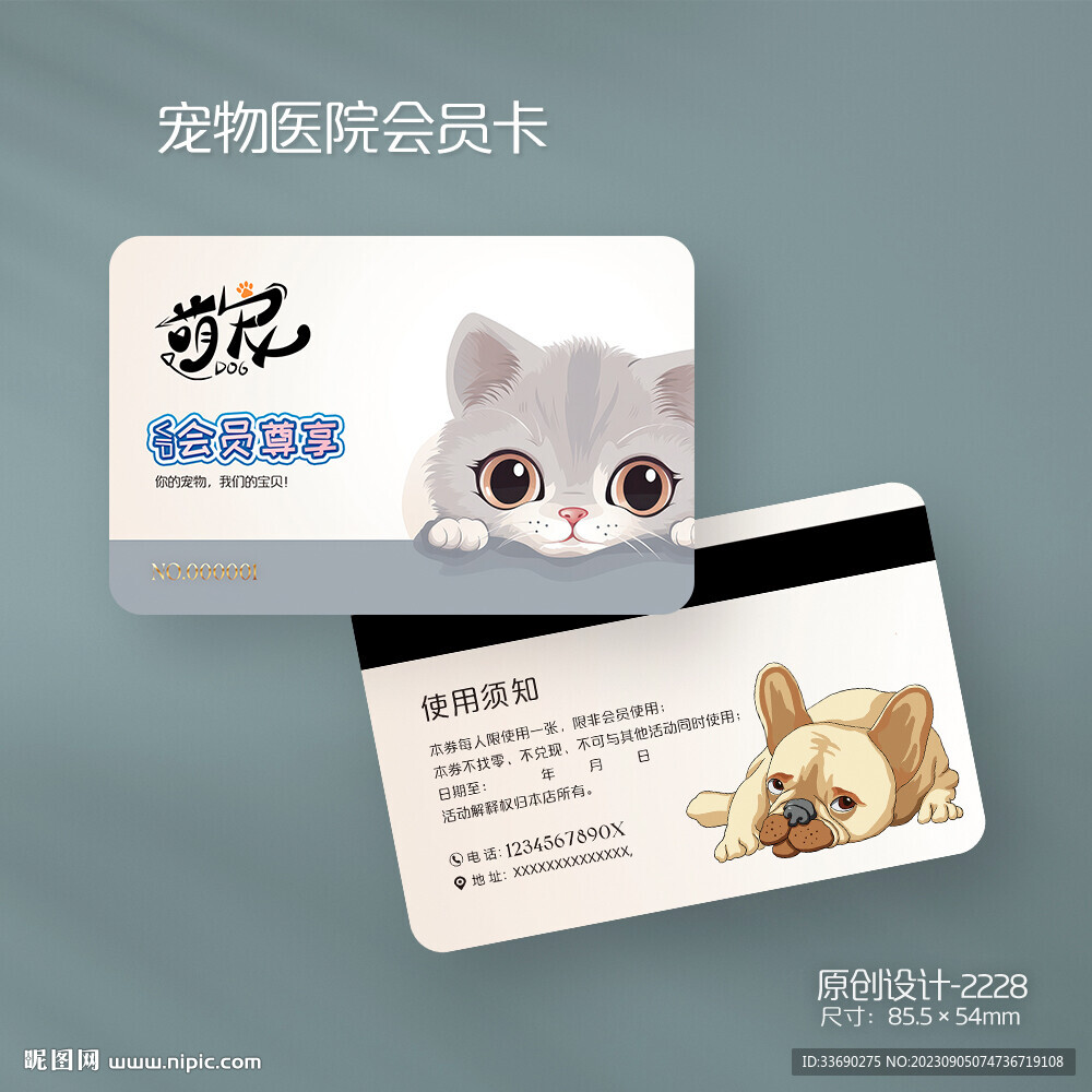 宠物店宠物医院会员卡