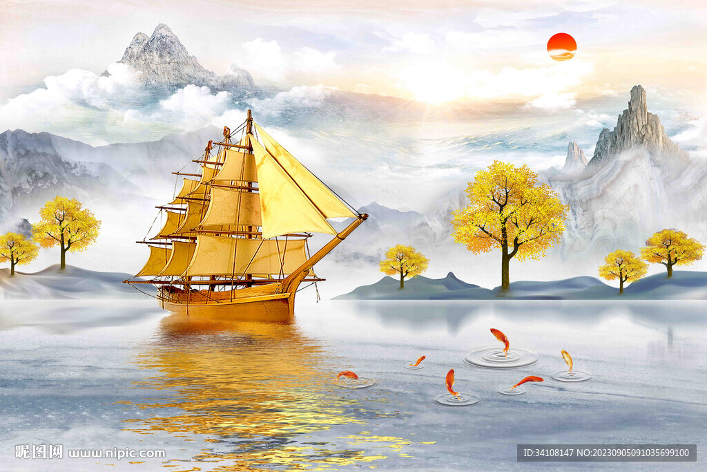 一帆风顺风景图