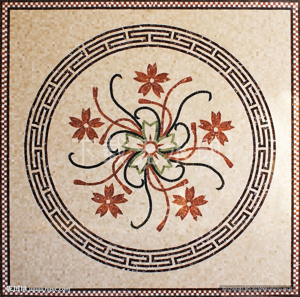 马赛克拼花拼图方形图案 