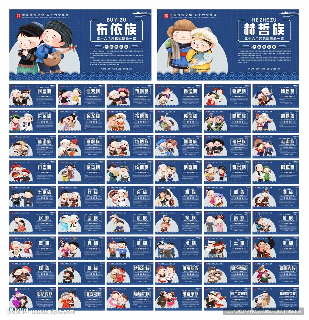 56个民族展板
