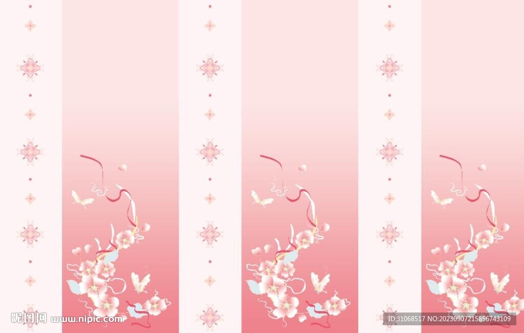 汉服红色渐变花米字结 