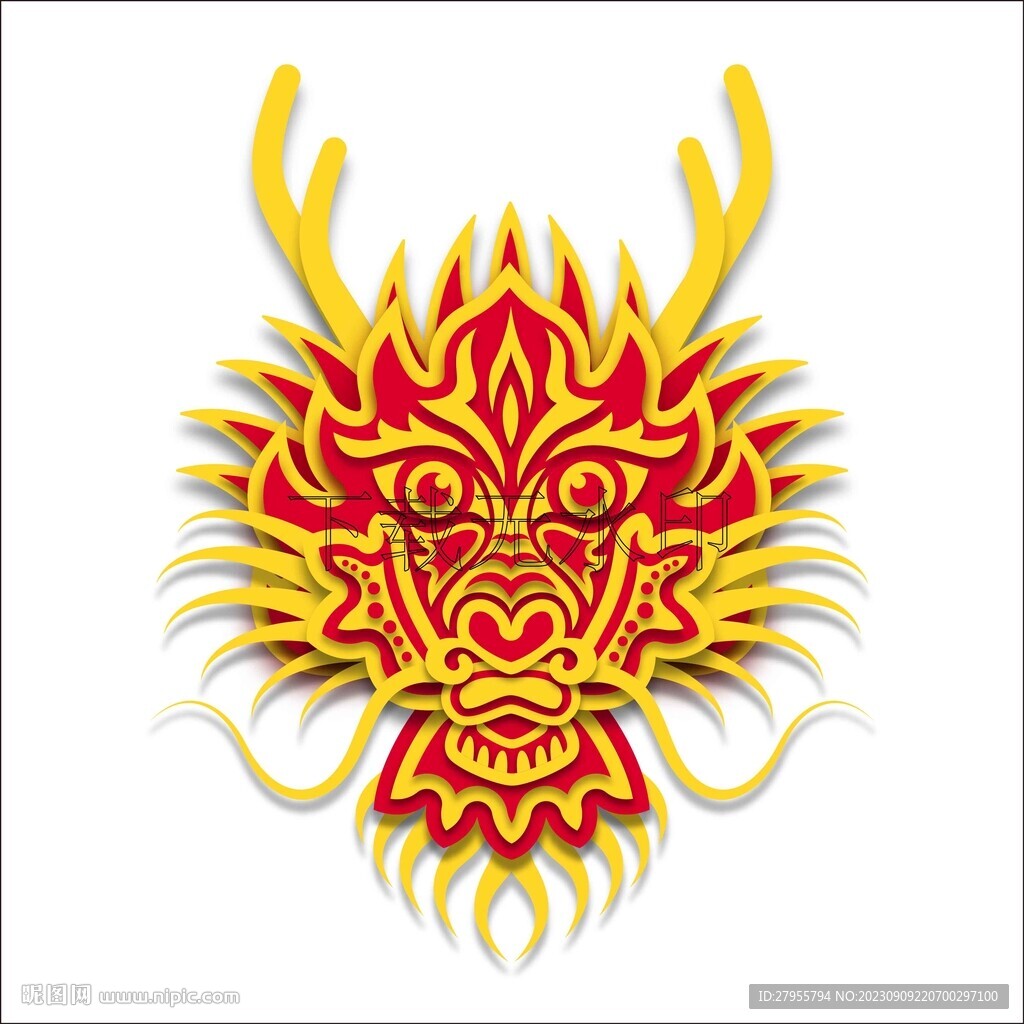 龙矢量绘画图案设计