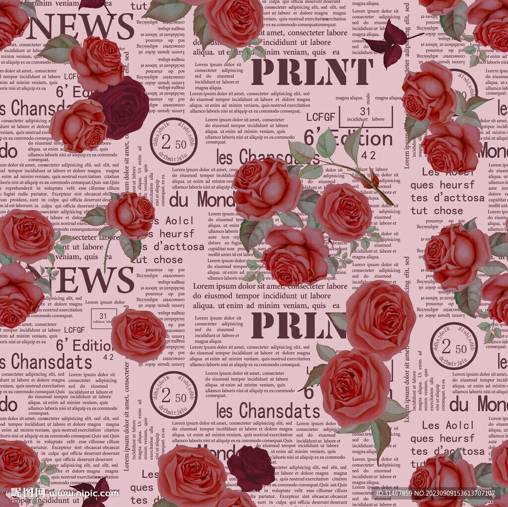 报纸 玫瑰花