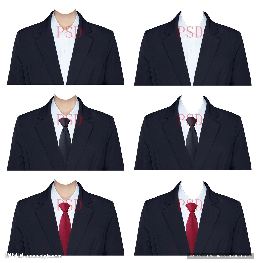 女西装正装证件照衣服素材psd