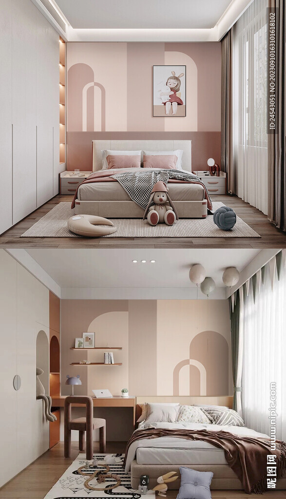 儿童房北欧背景墙 壁画