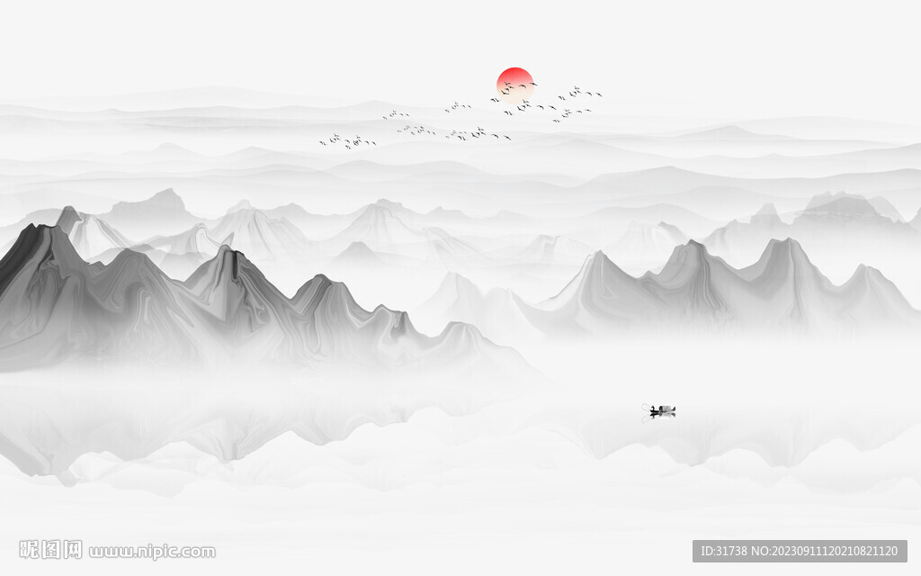 新中式抽象水墨画壁纸