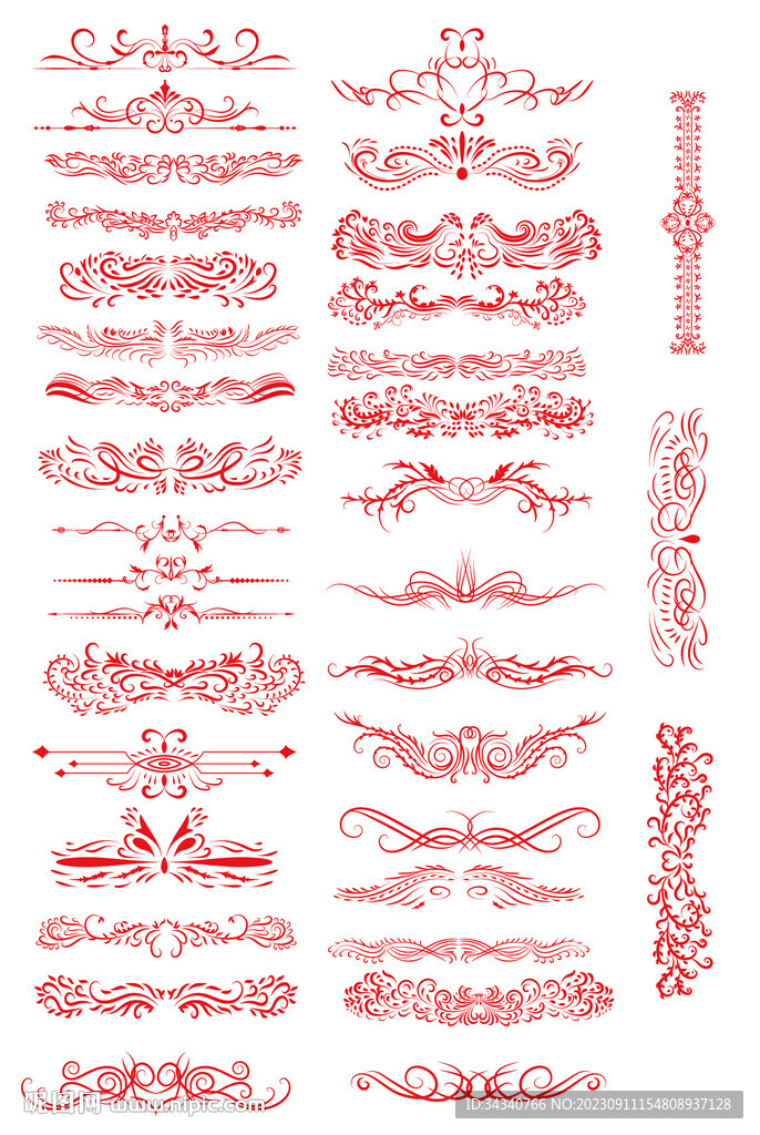 AI矢量欧式装饰花纹边框