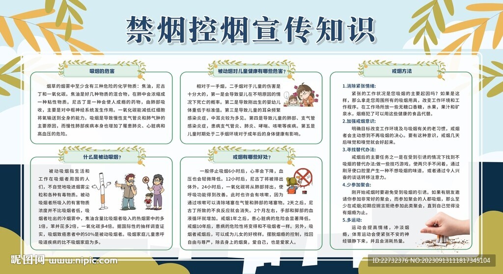 控烟戒烟禁烟健康教育宣传栏