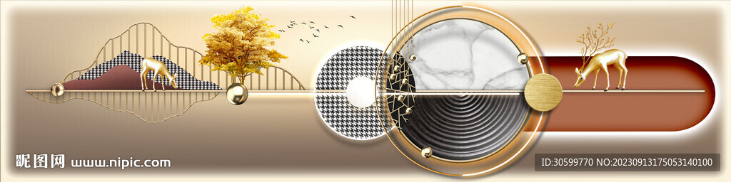 现代简约轻奢创意床头画