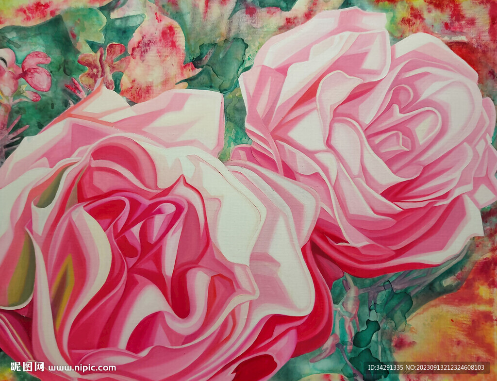 现代 设计花卉背景墙 壁画