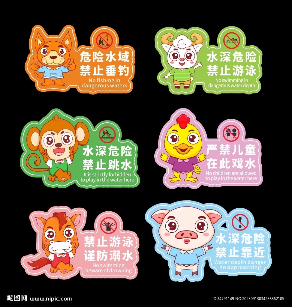 水深危险警示牌