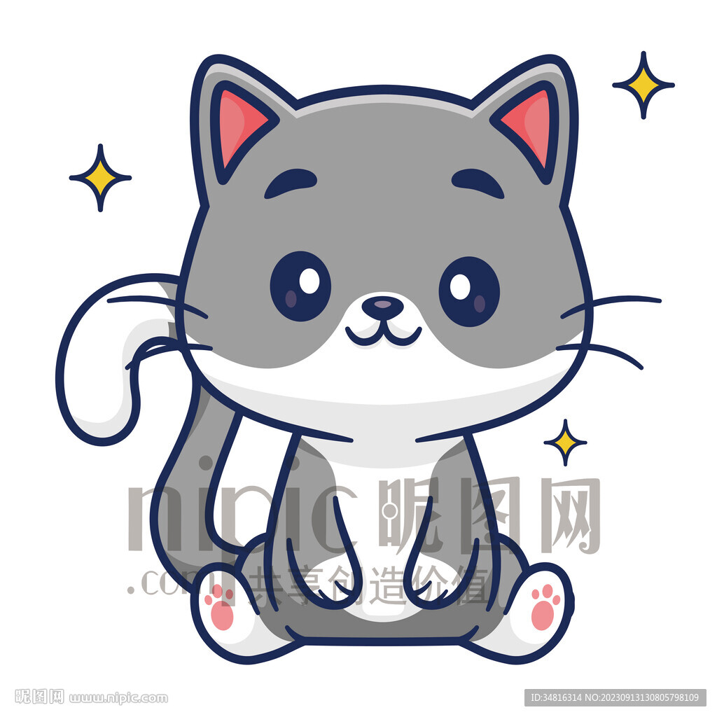 可爱卡通小猫咪矢量素材
