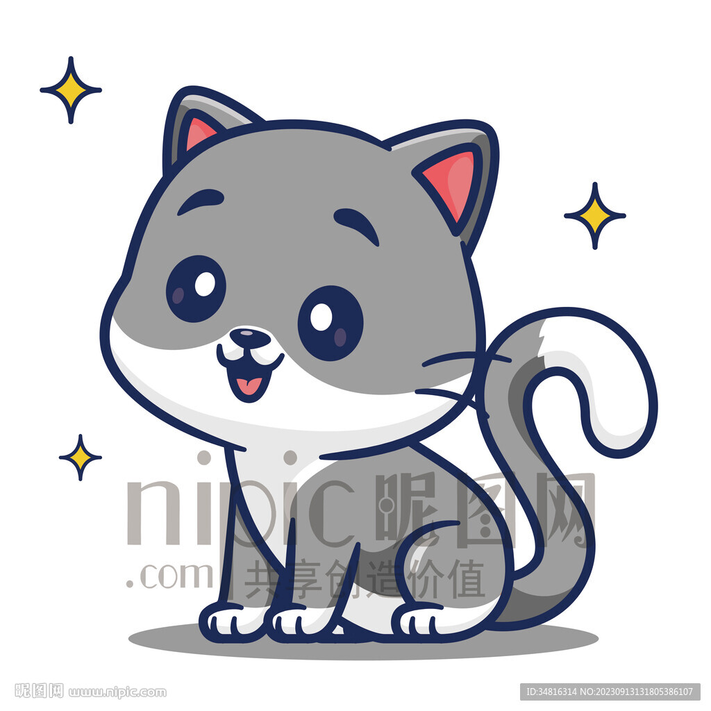 可爱卡通小猫咪矢量素材
