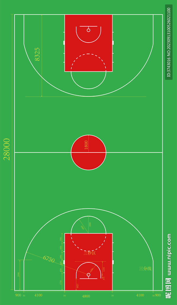 标准篮球场尺寸