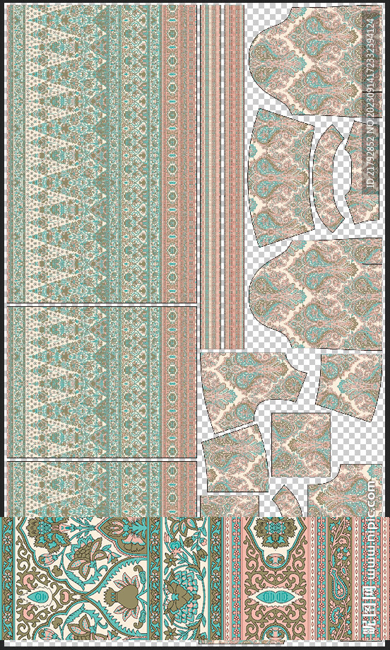 大牌腰果数码印花图片