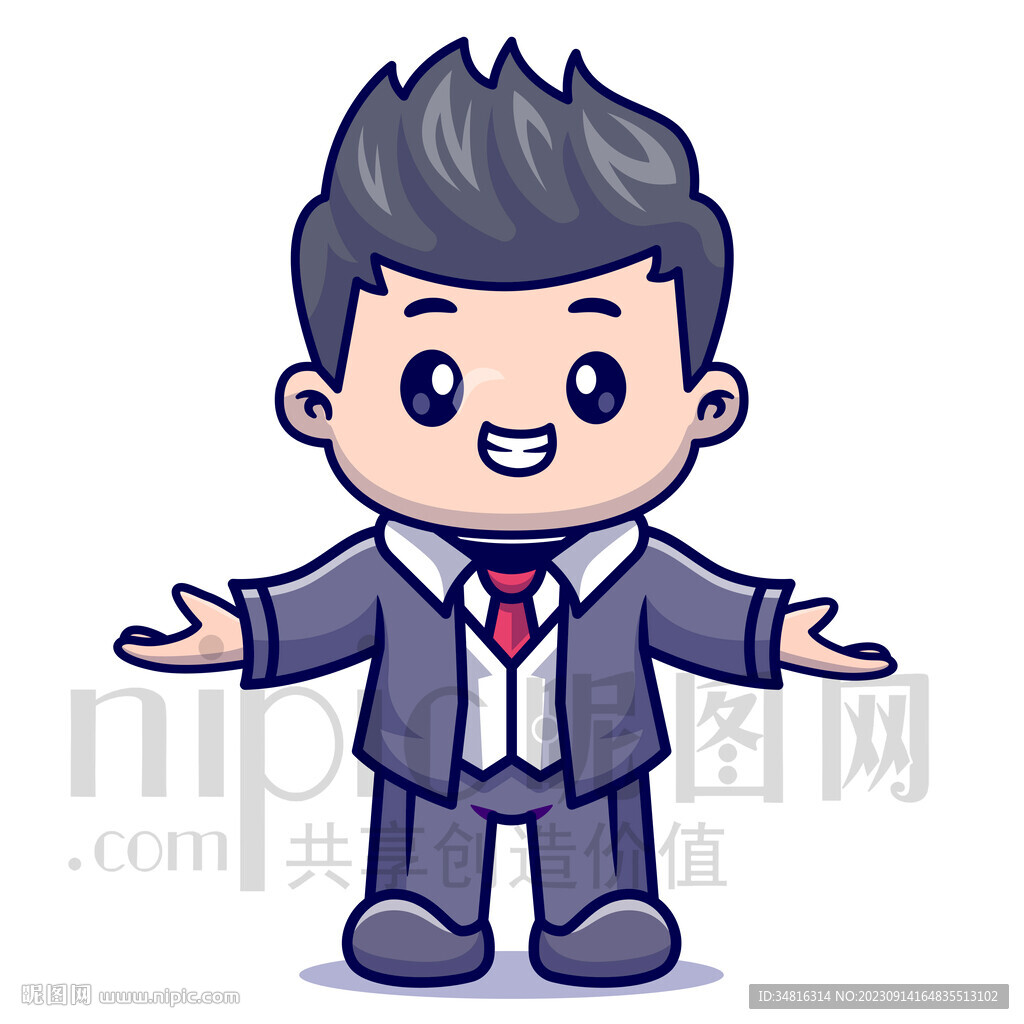 可爱卡通成功男士小男孩