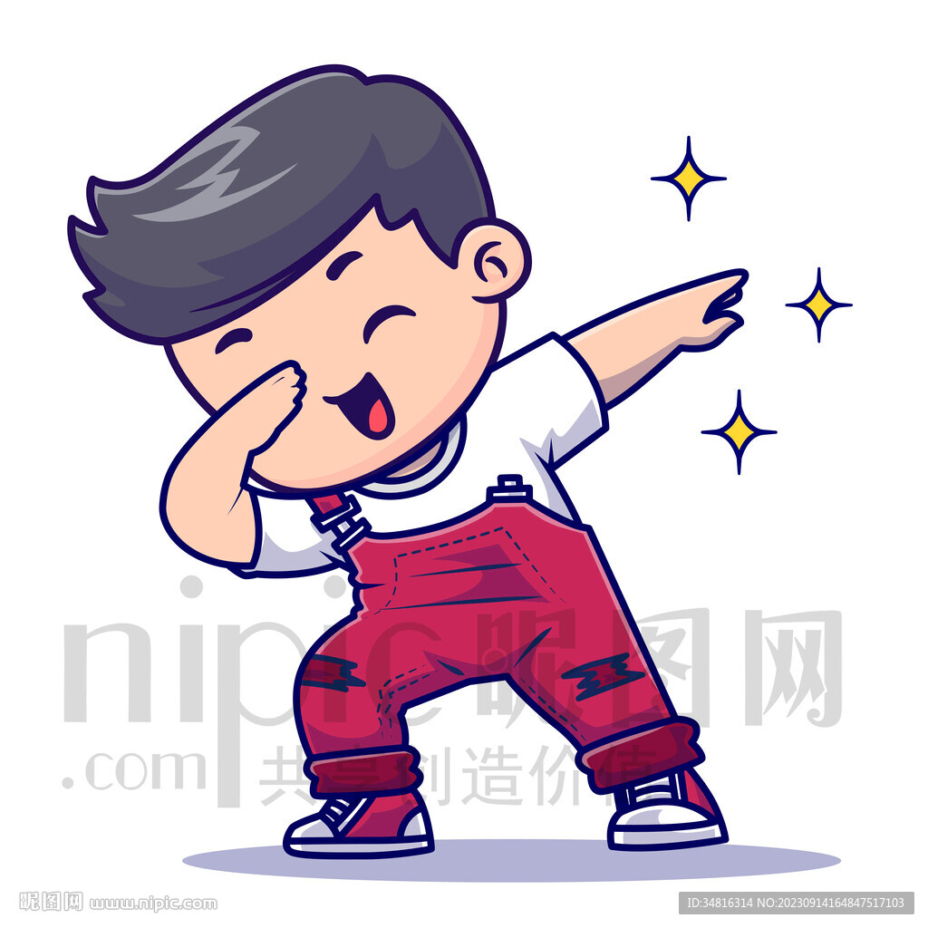 可爱卡通阳光小男孩矢量素材