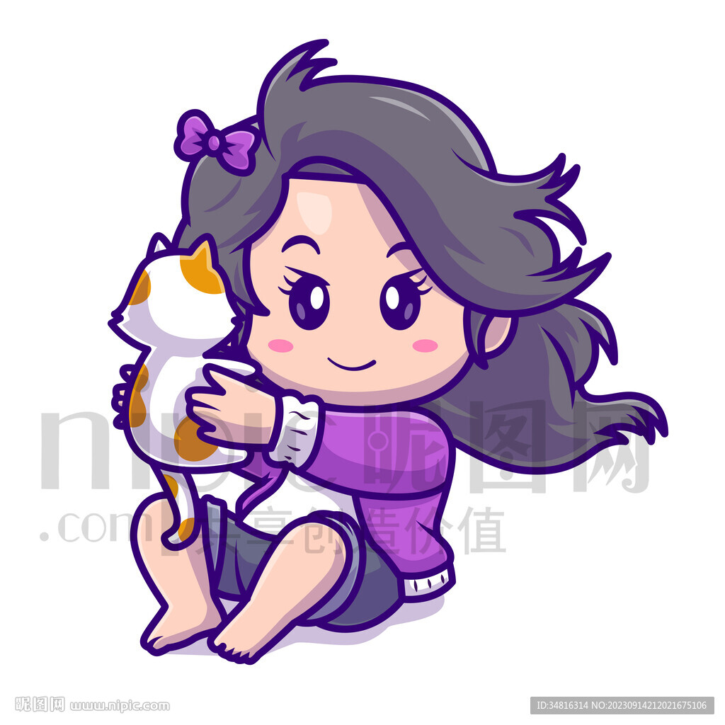 可爱卡通小女孩爱宠人士