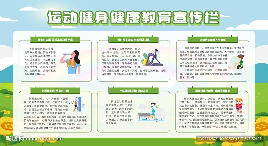 运动健身健康教育宣传栏