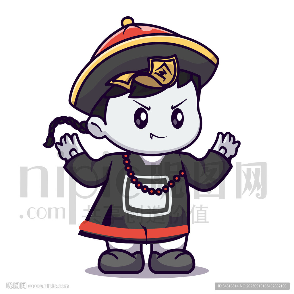 可爱卡通小僵尸矢量素材