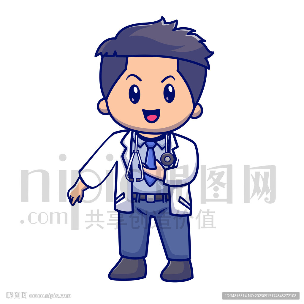 可爱卡通医生医疗医院素材