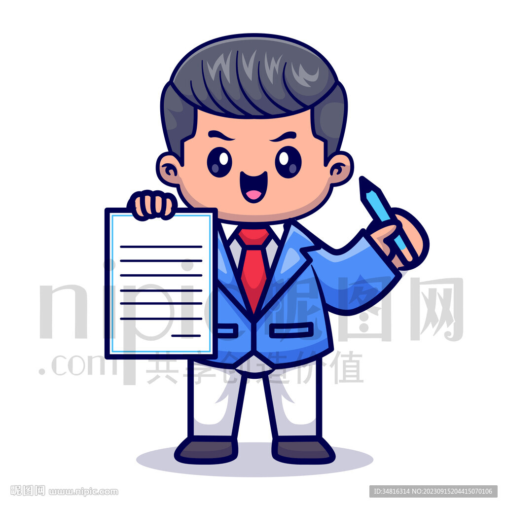 可爱卡通商务男士绅士