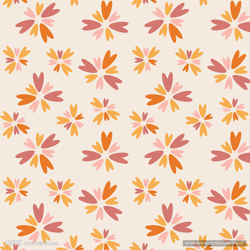 彩色花朵花瓣印花