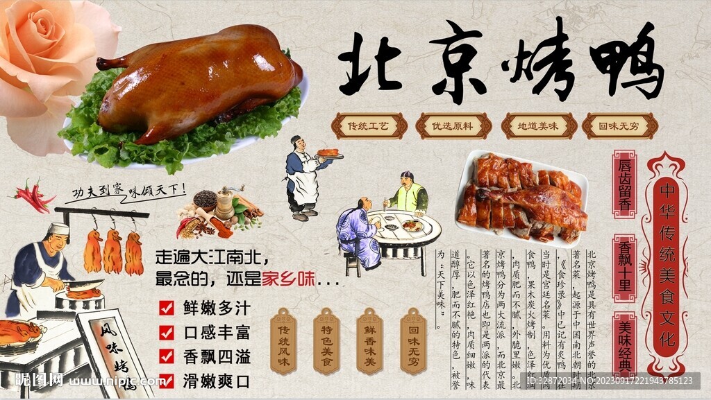北京烤鸭背景墙