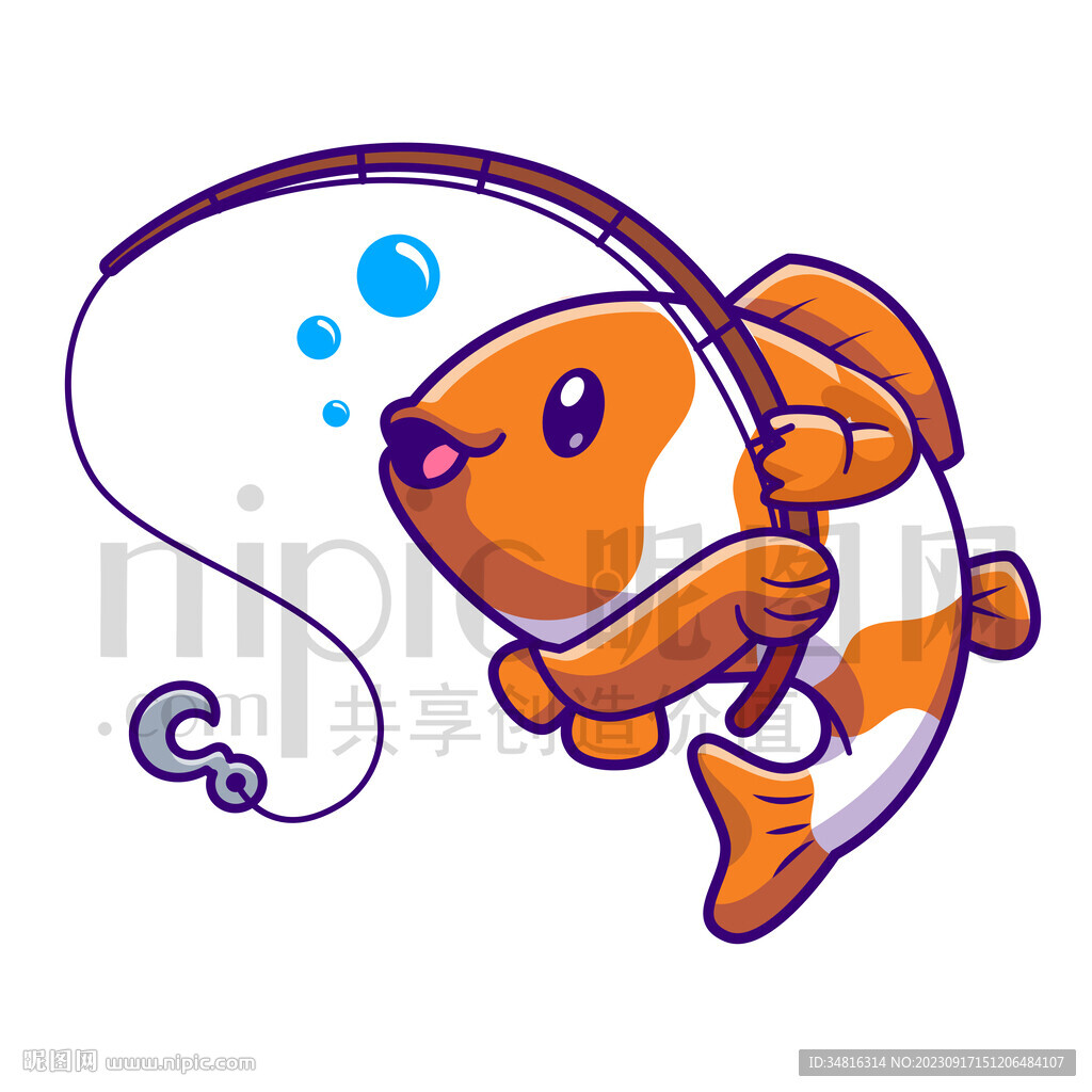卡通钓鱼比赛矢量插画素材