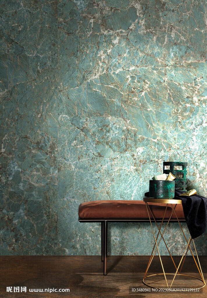 奢石岩板背景墙 浴室局部