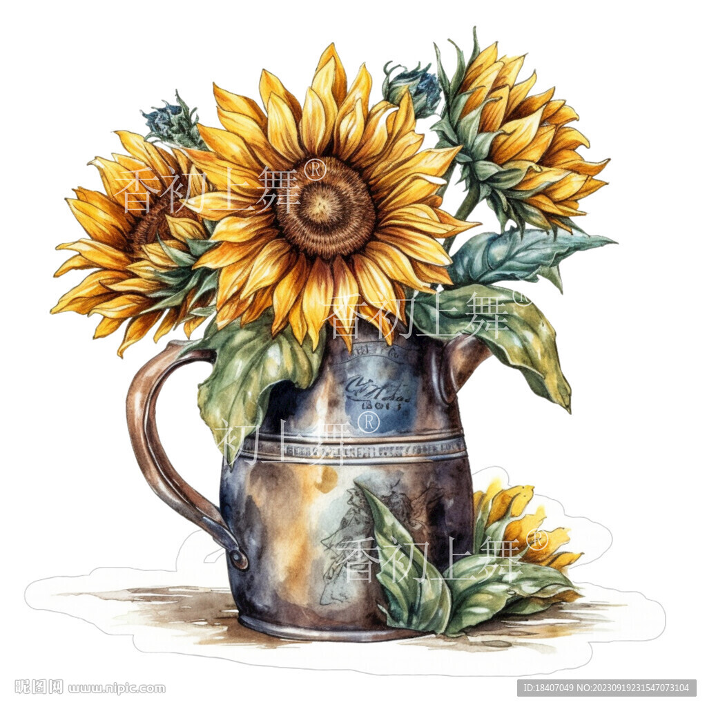 水彩向日葵