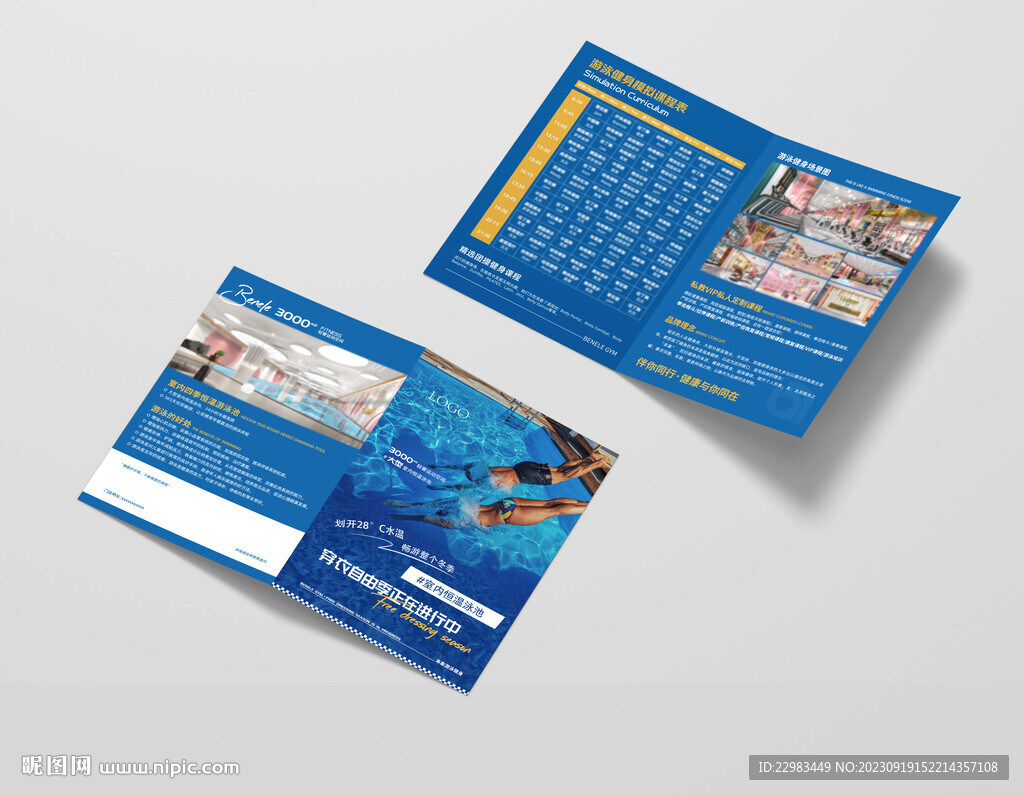 游泳健身预售折页图片